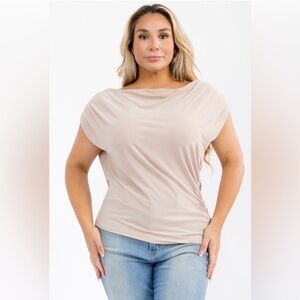 Plus Size Elegant Cream Women's Top